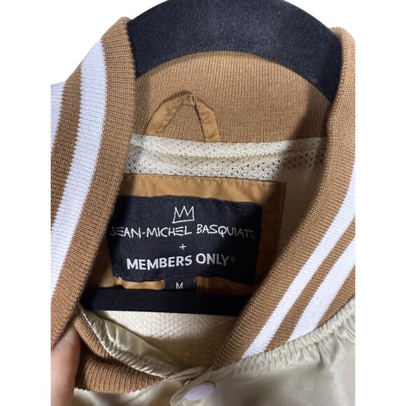NWT Men's Members Only Jean Michel Basquat Brown Varsity Windbreaker Size M - Picture 5 of 6